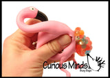 Set of 4 Girly Stress Balls - Alpaca / Flamingo / Unicorn / Sheep -  Squishy Blob Mesh Ball with Soft Web - Squishy Fidget Ball