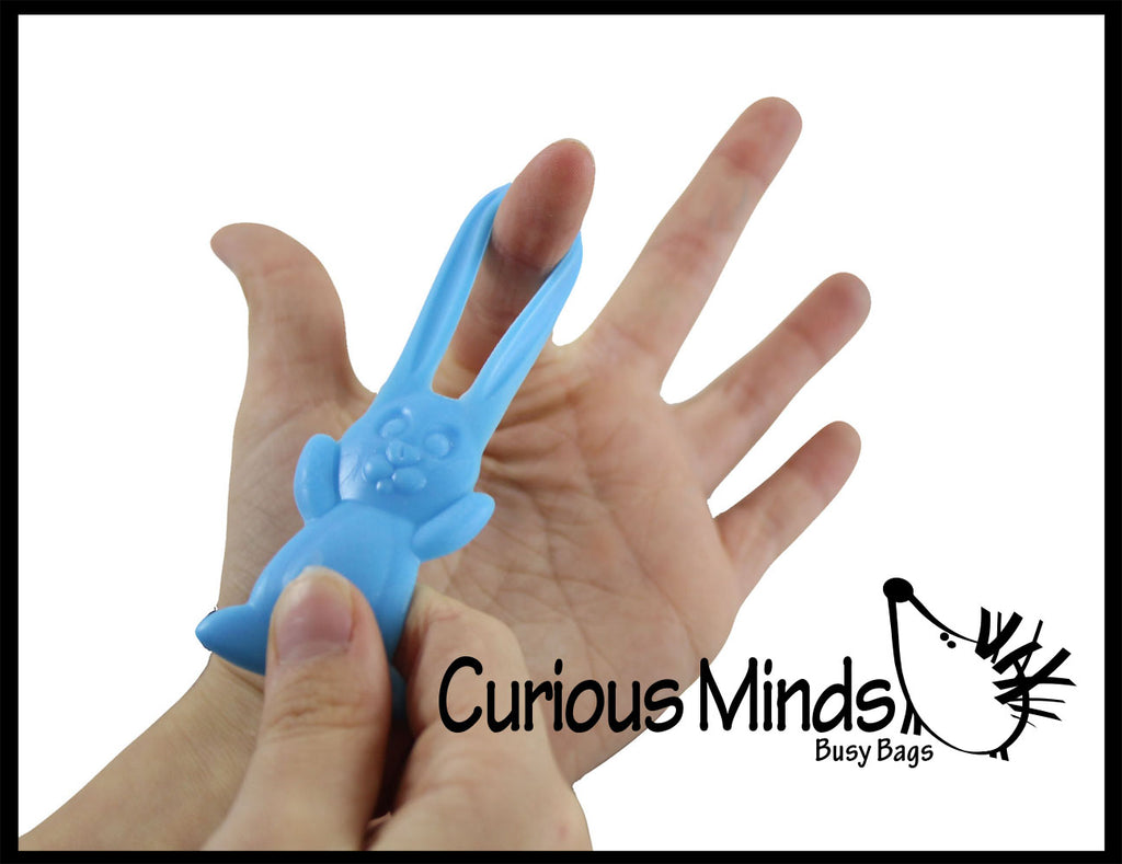 Flying Bunnies - Pull Back Stretchy Shooter - Easter Egg Filler Prize