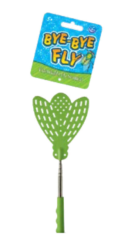 Cute Extendable Fly Swatter - Extends up to 28" - Fly Bug Shape - Swatting Teacher Game