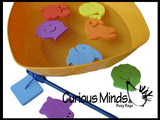 LAST CHANCE - LIMITED STOCK  - SALE - Foam Fishing Sets - Toy for bathtub or water table - Educational