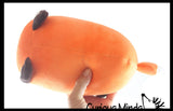 Chubby Plush Fox Stuffed Animal Toy - Soft Squishy Roll Animal Plushie Stuffie