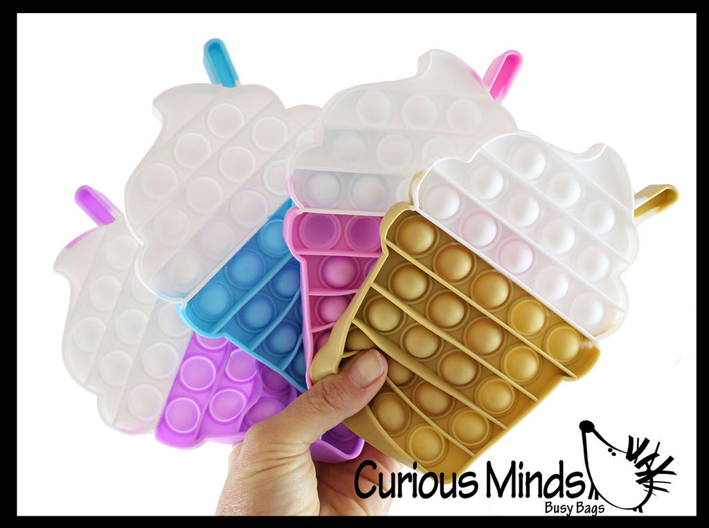 Frappe Iced Coffee Bubble Pop Fidget Toy - Silicone Push Poke Bubble Wrap Fidget Toy - Press Bubbles to Pop the Bubbles Down Then Flip it over and Do it Again - Bubble Popper Sensory Stress Toy