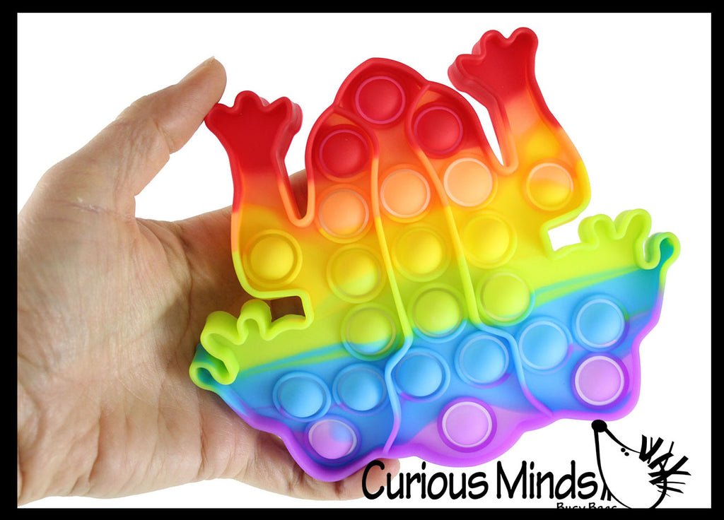 LAST CHANCE - LIMITED STOCK - Cute Frog Rainbow Animal Theme Bubble Pop Game - Silicone Push Poke Bubble Wrap Fidget Toy - Press Bubbles to Pop - Bubble Popper Sensory Stress Toy