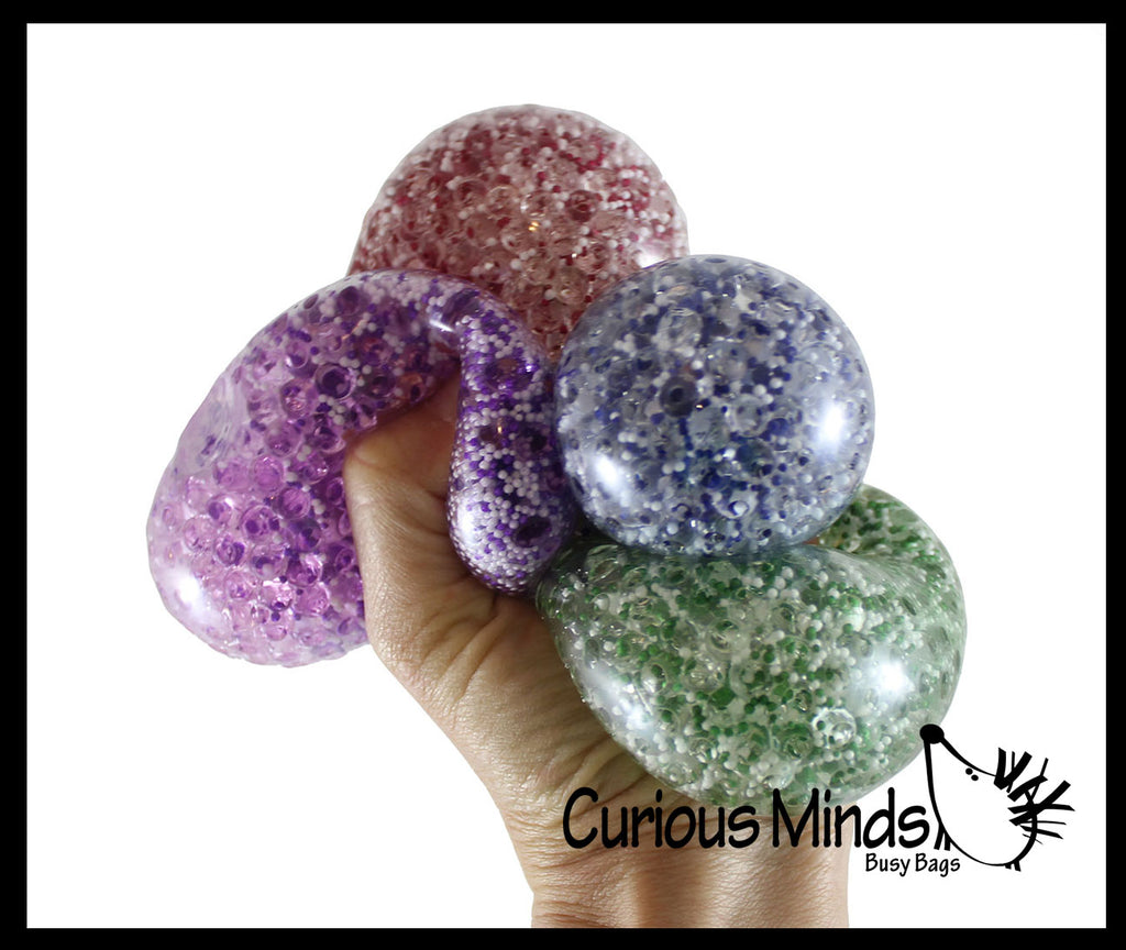 BULK - WHOLESALE - SALE - Boxed Galaxy Glitter Water Bead Stress Ball - Squishy Gooey Squish Sensory Squeeze Balls