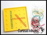 LAST CHANCE - LIMITED STOCK - SALE - Mini Geoboard (shape, alphabet and number cards available)