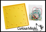 LAST CHANCE - LIMITED STOCK - SALE - Mini Geoboard (shape, alphabet and number cards available)