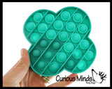 Set of 3 Different Size & Shape Bubble Pop Games - Silicone Push Poke Bubble Wrap Fidget Toy - 4" / 3" / and 2"/ - Bubble Popper Sensory Stress Toy