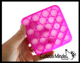 Set of 3 Different Size & Shape Bubble Pop Games - Silicone Push Poke Bubble Wrap Fidget Toy - 4" / 3" / and 2"/ - Bubble Popper Sensory Stress Toy