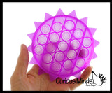 Set of 3 Different Size & Shape Bubble Pop Games - Silicone Push Poke Bubble Wrap Fidget Toy - 4" / 3" / and 2"/ - Bubble Popper Sensory Stress Toy