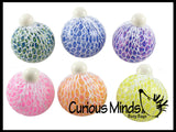 BULK - WHOLESALE -  SALE - Confetti Gel Filled Mesh Net Blob Ball - Squishy Fidget Ball