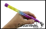 LAST CHANCE - LIMITED STOCK  - SALE - Liquid Dripping Pens with Glitter and Stars - Soothing and Calming Motion Pen - Liquid Timer Sensory Office Toy - Visual Stimulation