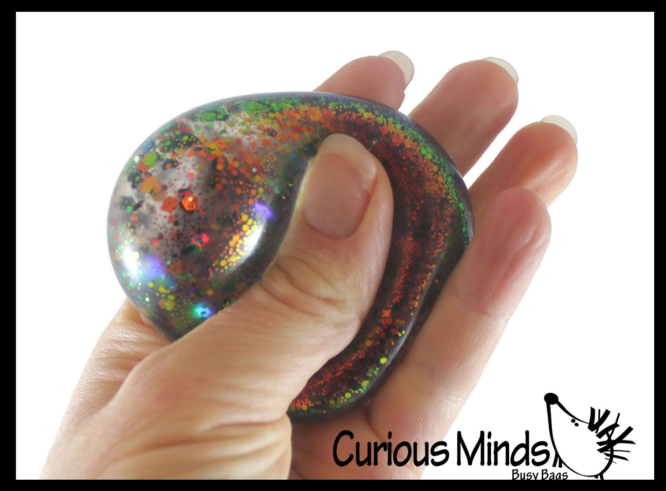 Metallic Glitter Thick Gel-Filled Squeeze Stress Balls - Sensory, Stre