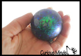 LAST CHANCE - LIMITED STOCK - SALE  - Small Metallic with Shiny Iridescent Glitter Thick Gel-Filled Squeeze Stress Balls  -  Sensory, Stress, Fidget Toy