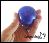LAST CHANCE - LIMITED STOCK - SALE  - Small Metallic with Shiny Iridescent Glitter Thick Gel-Filled Squeeze Stress Balls  -  Sensory, Stress, Fidget Toy