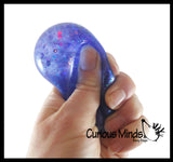 LAST CHANCE - LIMITED STOCK - SALE  - Small Metallic with Shiny Iridescent Glitter Thick Gel-Filled Squeeze Stress Balls  -  Sensory, Stress, Fidget Toy