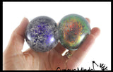 LAST CHANCE - LIMITED STOCK - SALE  - Small Metallic with Shiny Iridescent Glitter Thick Gel-Filled Squeeze Stress Balls  -  Sensory, Stress, Fidget Toy