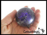 LAST CHANCE - LIMITED STOCK - SALE  - Small Metallic with Shiny Iridescent Glitter Thick Gel-Filled Squeeze Stress Balls  -  Sensory, Stress, Fidget Toy