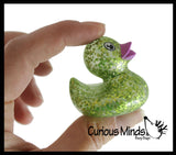 Small Glitter Rubber Ducks - Rubber Duckies - Cute Novelty Prize Reward Giveaway