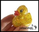 Small Glitter Rubber Ducks - Rubber Duckies - Cute Novelty Prize Reward Giveaway