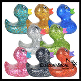 Small Glitter Rubber Ducks - Rubber Duckies - Cute Novelty Prize Reward Giveaway