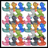 Small Glitter Rubber Ducks - Rubber Duckies - Cute Novelty Prize Reward Giveaway