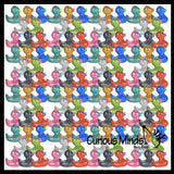Small Glitter Rubber Ducks - Rubber Duckies - Cute Novelty Prize Reward Giveaway