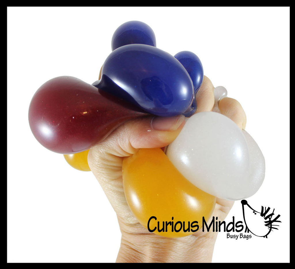 2" Metallic Glitter with Thick Gel Stress Ball - Squishy Gooey Sensory Squeeze Balls