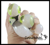 Glitter Gel Ghost Stress Balls - Sticky Ghosts Squeeze Fidget - Trick or Treat - Party Favors