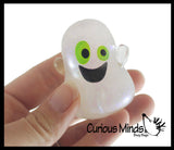 Glitter Gel Ghost Stress Balls - Sticky Ghosts Squeeze Fidget - Trick or Treat - Party Favors