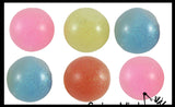 BULK - WHOLESALE - SALE - Individually Wrapped Small Amazing 1.5" Glitter Stress Ball - Ceiling Sticky Glob Balls - Squishy Gooey Shape-able Squish Sensory Squeeze Balls