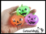 Glitter Gel Pumpkin Stress Balls - Sticky Pumpkins Squeeze Fidget - Trick or Treat - Party Favors