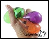 Glitter Gel Pumpkin Stress Balls - Sticky Pumpkins Squeeze Fidget - Trick or Treat - Party Favors