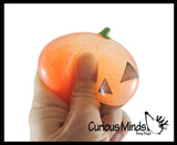 Glitter Gel Pumpkin Stress Balls - Sticky Pumpkins Squeeze Fidget - Trick or Treat - Party Favors