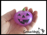 Glitter Gel Pumpkin Stress Balls - Sticky Pumpkins Squeeze Fidget - Trick or Treat - Party Favors