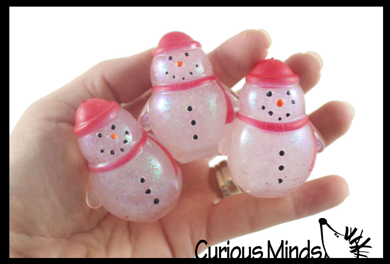 Glittery Snowman Fidget Squish Stress Ball - Winter Christmas
