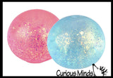 Glitter Sugar Ball - Glittery Shimmer Thick Glue/Gel Stretch Ball -Syrup Molasses   Ultra Squishy and Moldable Slow Rise Relaxing Sensory Fidget Stress Toy