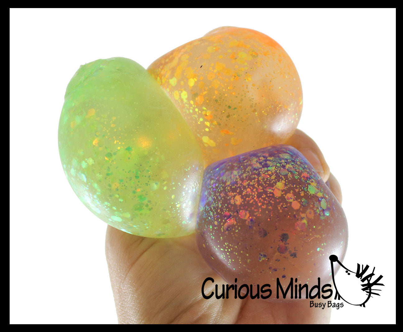 Glitter Sugar Ball - Glittery Shimmer Thick Glue/Gel Stretch Ball - Ultra Squishy and Moldable Slow Rise Relaxing Sensory Fidget Stress Toy