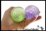 Glitter Sugar Ball - Glittery Shimmer Thick Glue/Gel Stretch Ball - Ultra Squishy and Moldable Slow Rise Relaxing Sensory Fidget Stress Toy