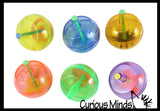 Plastic Glitter Spinning Tops Toy - Spin - Spinner Tops - Small Party Favor Goody Bag Filler - Prize Rewards