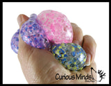 Small Amazing 1.5" Confetti Bead with Thick Gel Mold-able Stress Ball - Ceiling Sticky Glob Balls - Squishy Gooey Shape-able Squish Sensory Squeeze Balls
