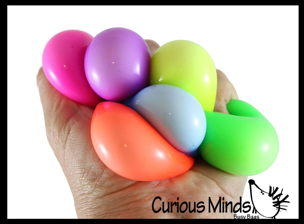 Small 1.5" Neon Soft Doh Filled Stress Ball - Ceiling Sticky Glob Balls - Squishy Gooey Shape-able Squish Sensory Squeeze Balls
