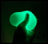 LAST CHANCE - LIMITED STOCK - Boxed 2.5" Glow in the Dark Doh Filled Stress Ball - Glob Balls - Squishy Gooey Shape-able Squish Sensory Squeeze Balls