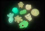 Glow in the Dark Animal Mochi Squishy  - Adorable Cute Kawaii - Individually Wrapped Toys - Sensory, Stress, Fidget Party Favor Toy Light Activated