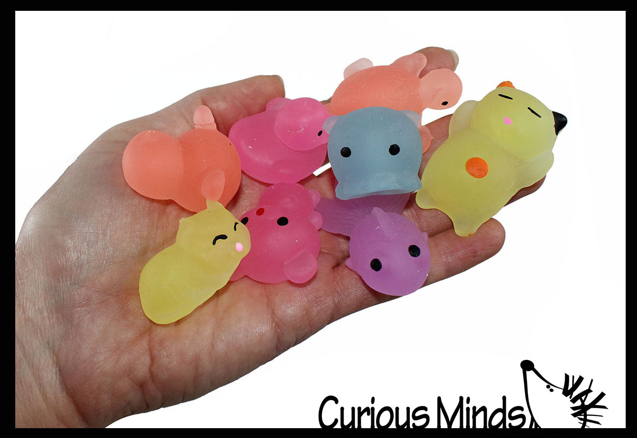 Mini Glow-in-the-Dark Mochi Squishies - 12 Pc.