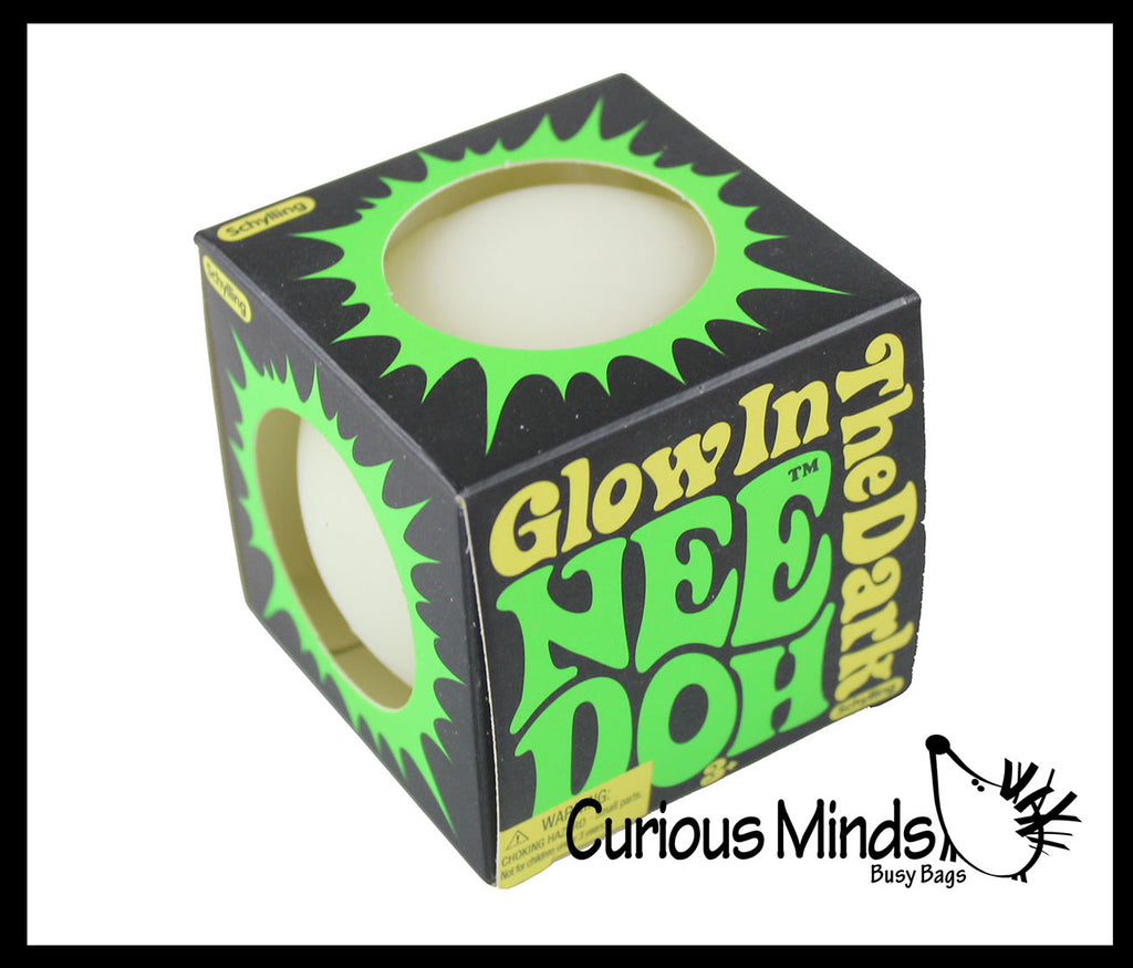 NeeDoh Glow in the Dark Light Activated Soft Doh Filled Stretch Ball - Ultra Squishy and Moldable Relaxing Sensory Fidget Stress Toy Nee Doh