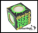 NeeDoh Glow in the Dark Light Activated Soft Doh Filled Stretch Ball - Ultra Squishy and Moldable Relaxing Sensory Fidget Stress Toy Nee Doh