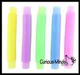 Large Glow in the Dark Pull and Pop Snap Expanding Flexible Accordion Tube Toy - Free Play - Open Ended Fidget Toy