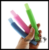 Small Glow in the Dark Pull and Pop Fidget Snap Expanding Flexible Accordion Tube Toy - Free Play - Open Ended Fidget Toy