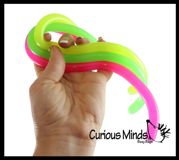 Glow in the Dark Stretch String Fidget Toy- Worm Noodle Strings Fidget ...