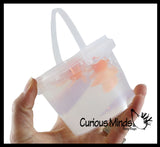 LAST CHANCE - LIMITED STOCK - Goldfish Slime Bucket - Clear Putty with Mini Fish Figurines -   putty/dough/slime